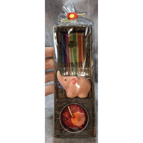 Pink Elephant Floral Incense Gift Set - Picture 1 of 4